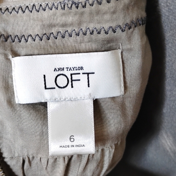 LOFT NWT Floral Cotton Babydoll Dress 6 Raw-Edge Sheer Straps - Picture 10 of 12